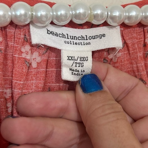 Beachlunchlounge Floral Peasant Boho A-Line Dress w/ tassel ties SIZE XXL - Picture 6 of 8